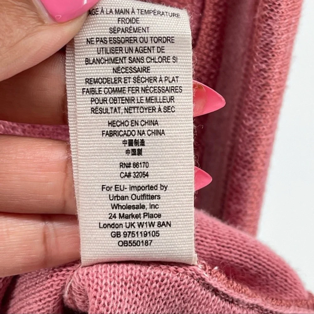 Free People Sundae Rose Linen Blend V-Neck Bell Sleeve Pullover Sweater Size XS - Picture 11 of 12